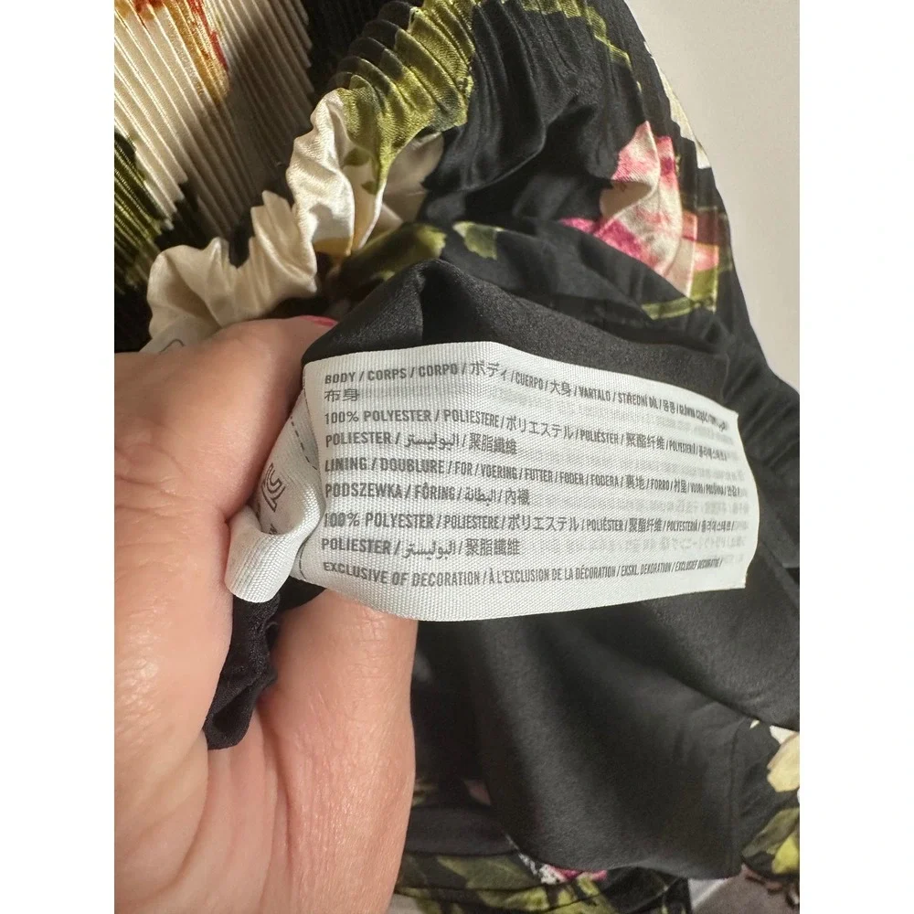 Abercrombie & Fitch Strapless Maxi Dress Womens XL Black Floral Dark Romantic